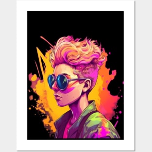 Colourful Girl LGBT design for Pride Month: celebrate diversity and acceptance. Posters and Art